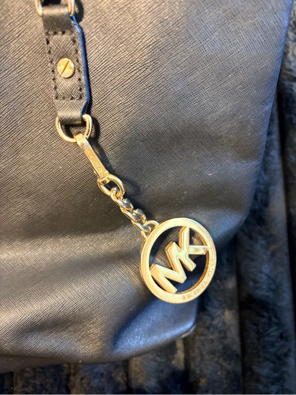Michael Kors Black Tote with Gold Logo Charm - Image 2