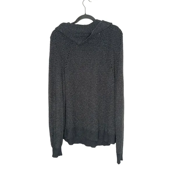 Free People Cowl Neck Sweater Womens Medium Charcoal Gray Excellent Knit Boho - Image 4