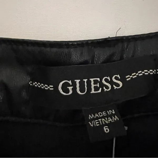 GUESS Women's Soto Pu Black Faux Leather Skinny Pants Size 0 NWT - Image 6