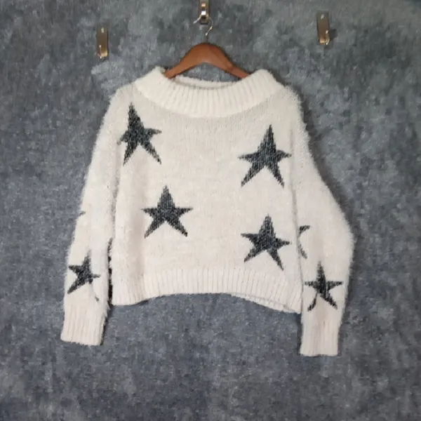 Aakaa Starry Night Sweater Fairy Chunky Cozy Long Sleeve Sweater Size M - Image 3