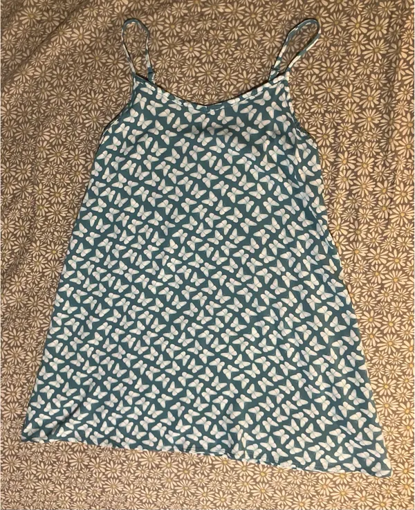 Little Girl’s Blue Butterfly Print Cami Dress - Image 3