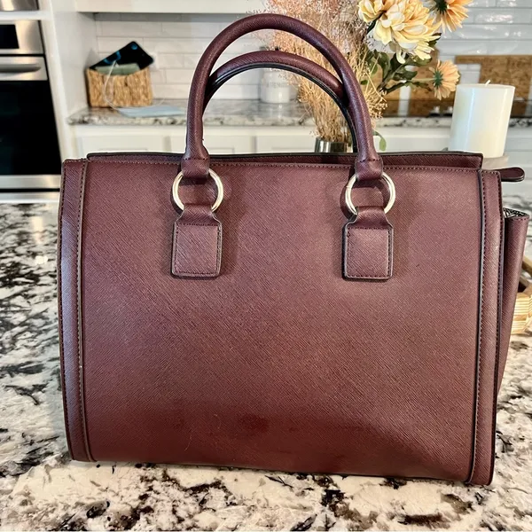 JustFab Bradley Satchel Plum Handbag 👜 - Image 9