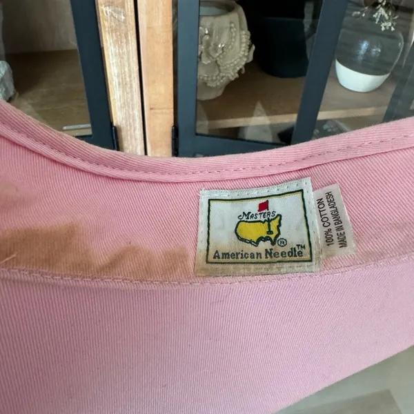 Masters Visor adjustable embroidered logo Augusta retro hat golf performance Pink - Image 7
