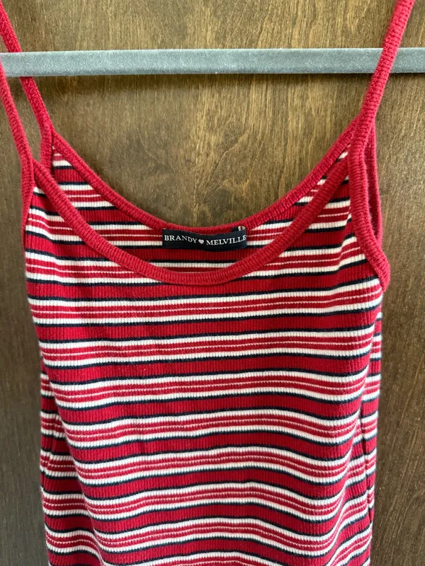 Brandy Melville Red Stripped Dress - Image 2