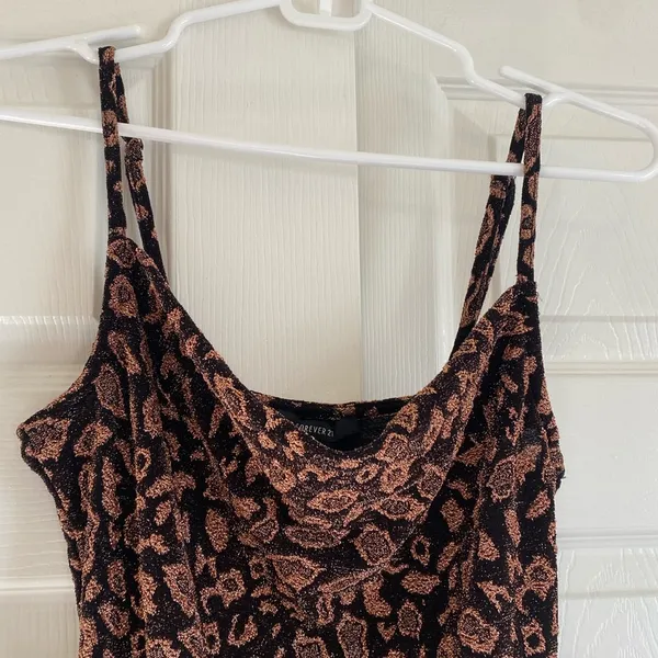 NWT Forever 21 brown and black mini cheetah print mini slip cowl dress - Image 6
