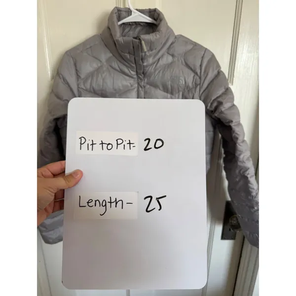 The North Face women's silver gray puffer size medium - Image 13