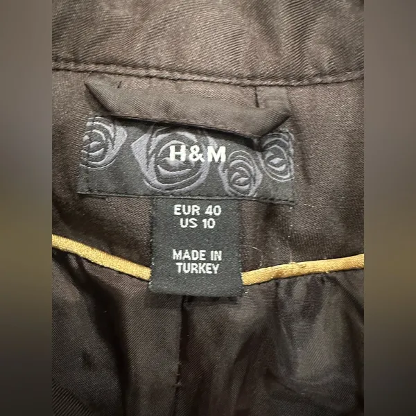 H&M Black Utility Jacket with Structured Stand Collar - Image 4