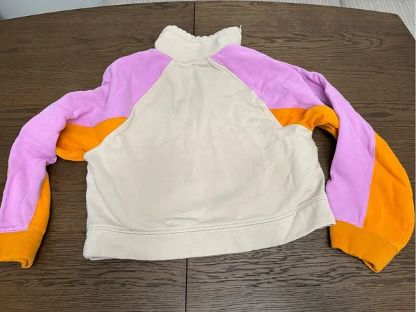 French Connection Beige Hoodie & Jogger Set with Pink and Orange Accents - Image 3