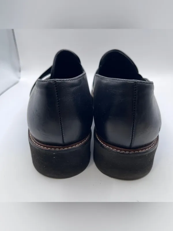 Paul Green 1670-003 slip-on loafers black leather chunky lug sole size US 7.5 - Image 7
