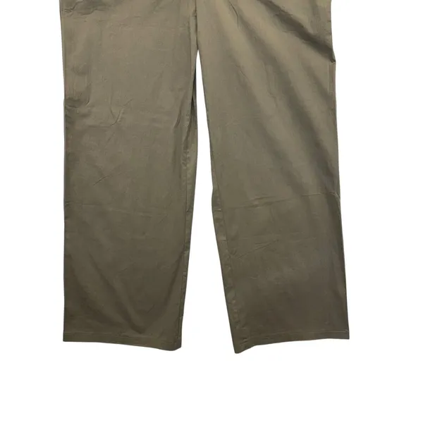 WHITE FOX Olive Green Wide Leg‎ Pants Tie Waist Drawstring Cargo Style - Image 4