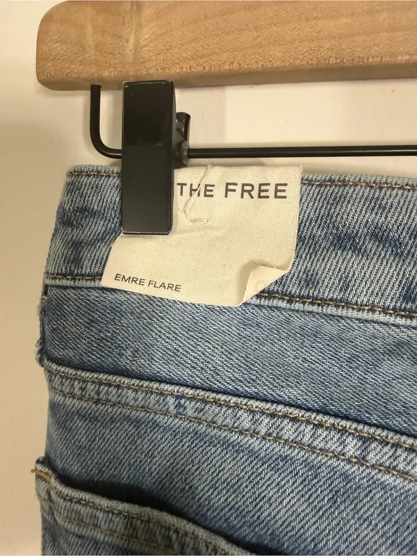 NWT Free People We The Free Emre Low Rise Poppy Blue Flare Jeans 25 - Image 8