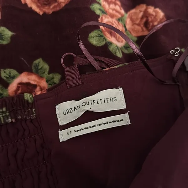 Urban Outfitters Red Rose Corduroy Velour Bustier Mini Dress EUC - Image 5