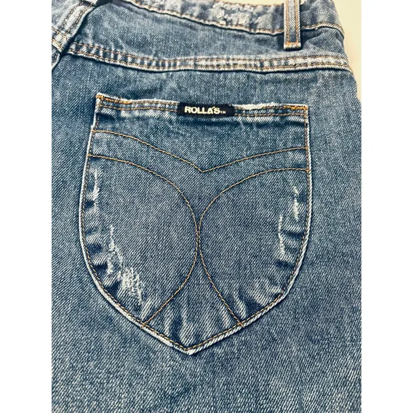 Rolla’s High Rise Slim Dusters Distressed Denim Shorts Women's Size 27 - Image 5