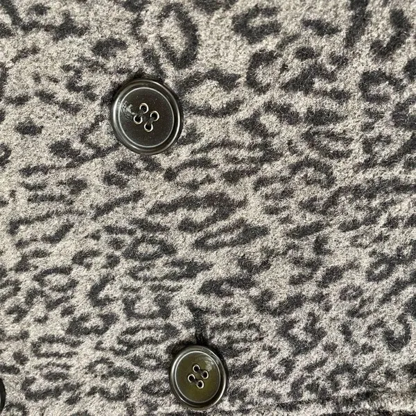 Moda International Victorias Secret Y2K Leopard Print Gray Black Peacoat Jacket - Image 4