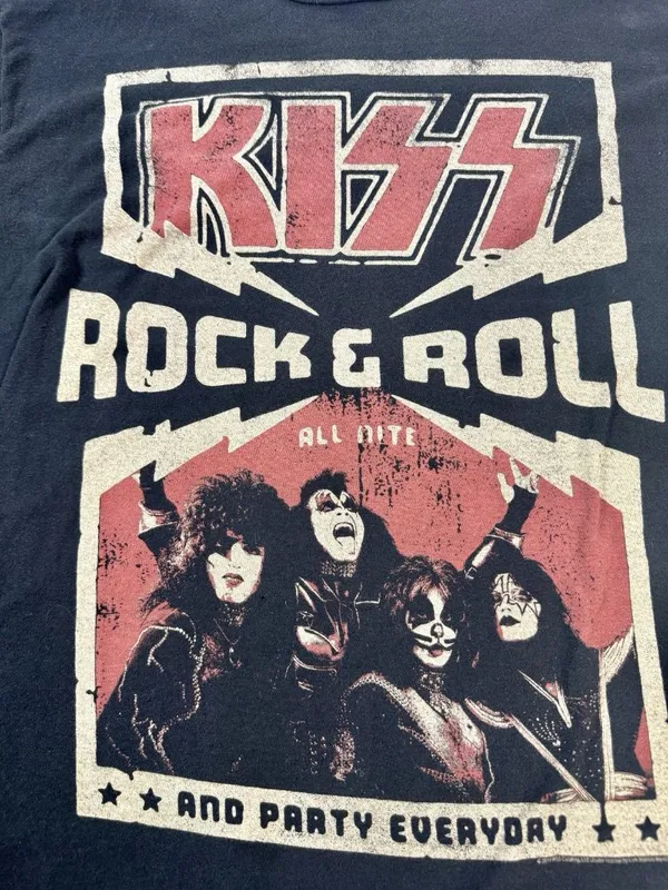 KISS Rock N Roll All Night And Party Everyday Vintage Style T-shirt Womens - Image 3