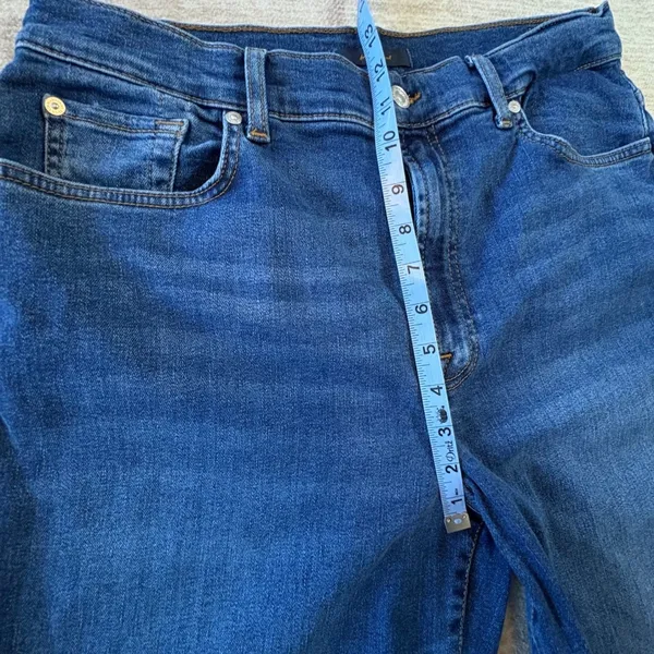 7 For All Mankind The Modern Straight‎ Jeans Women 31x25 Raw Hem Cropped (cut) - Image 7