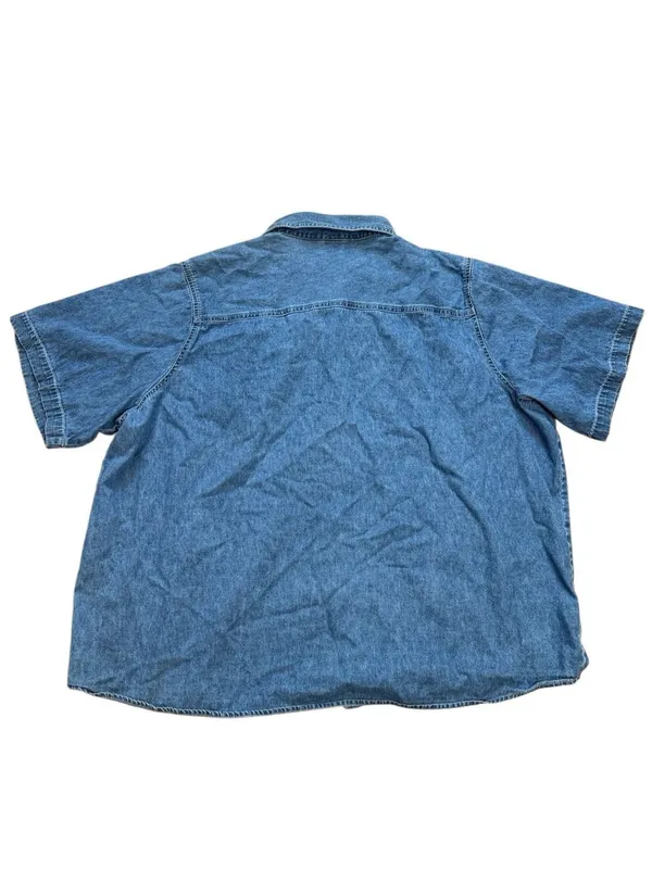 Y2K Vintage Looney Tunes Tweety Bird Stuff It Embroidered Chambray Button Down S - Image 2