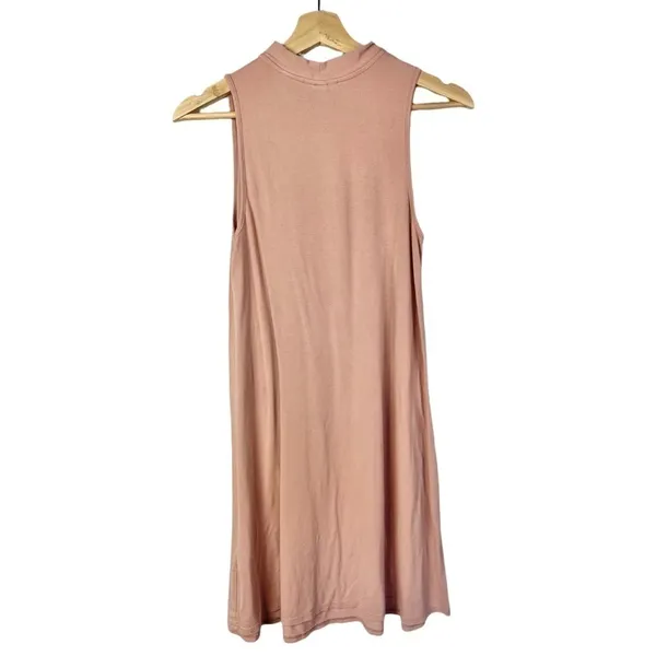 Topshop Light Dusty Pink‎ Choker Sleeveless Swing T-Shirt Dress 4 - Image 4