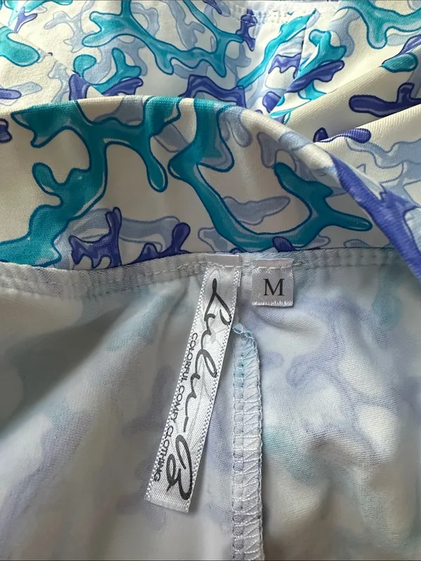 Lulu-B Blue Coral Skort Skirt Golf Tennis Vacation Cruise Coastal Nautical - Image 4