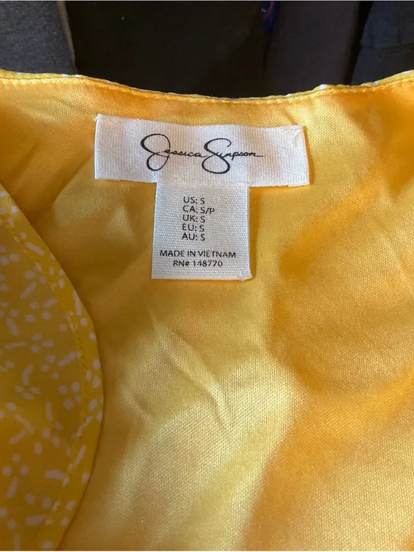 Jessica Simpson Yellow Tiered Ruffle Midi Dress - Image 6