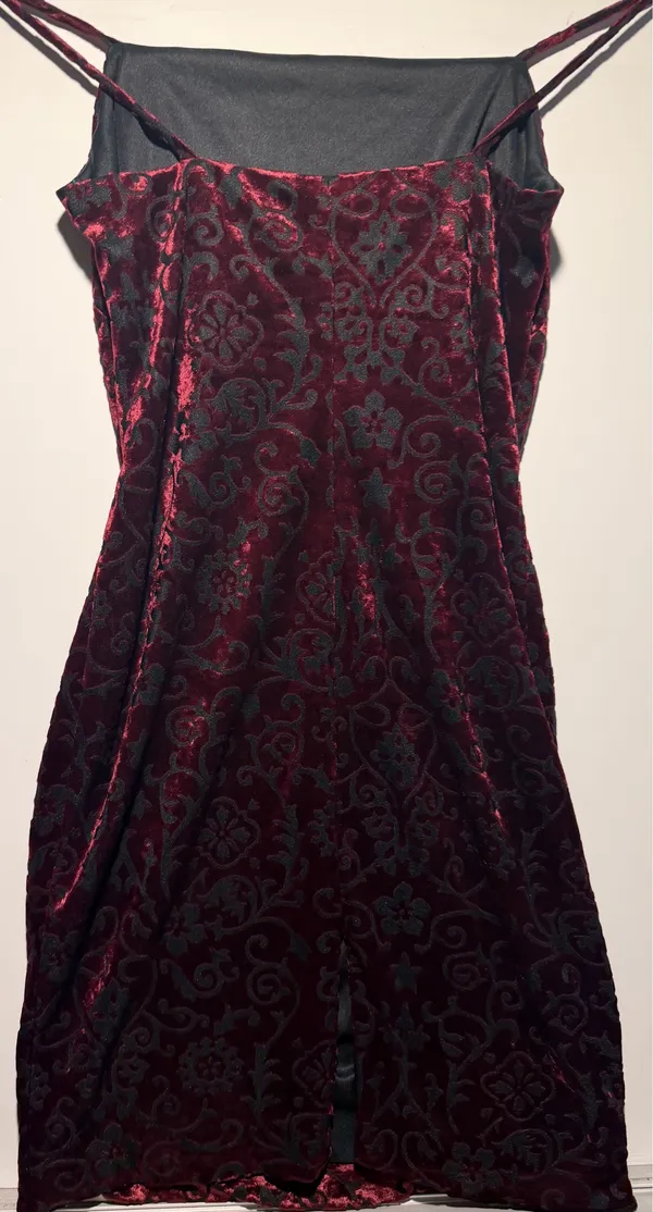 Susan Bristol Y2K velvet burnout cowl neck dress - Image 3