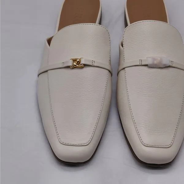 Aerosoles Womens Loafer Mules Size 9.5M Ivory Leather Quiet Luxury Comfort Shoes - Image 8