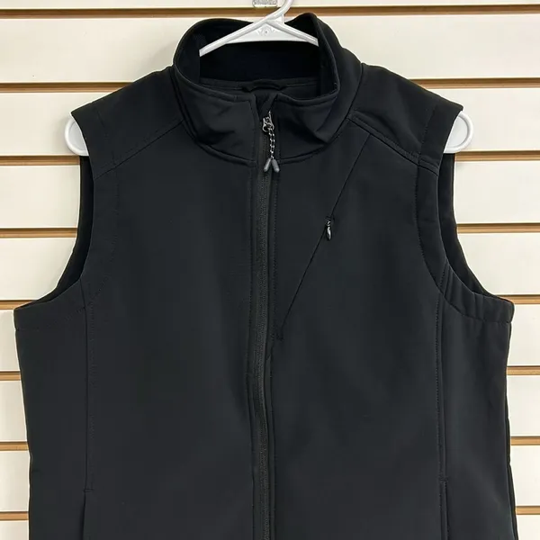 Iceburg Women’s Wind/Water‎ Resistant Vest Size Small Black EUC Lined Pockets - Image 2
