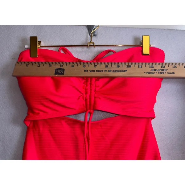 Time and Tru Pink Ribbed Cutout One Piece Swimsuit Medium 8-10 NWT - Image 6