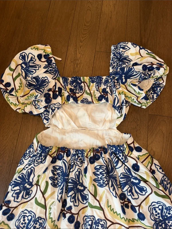 Anthropologie Puff-Sleeve Babydoll Mini Dress Size Large - C11-693 - Image 10