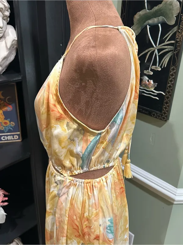 fab’rik Halter Neck Cutout Maxi Dress Multicolor Size Small - Image 4