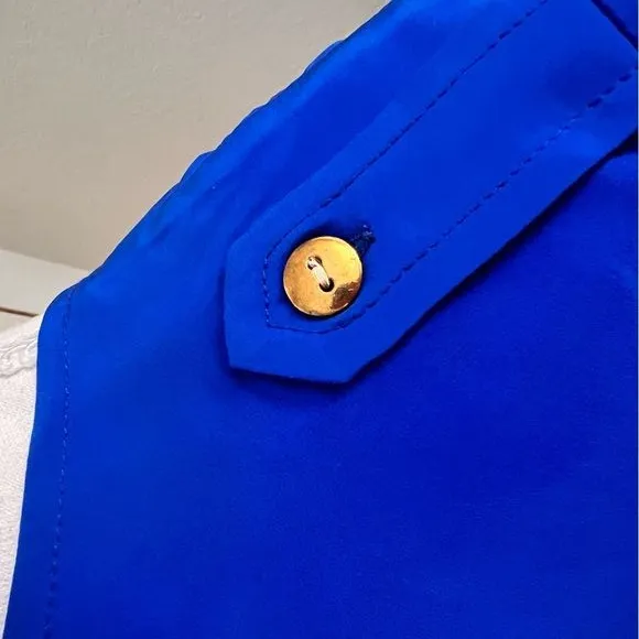 AMANDA UPRICHARD Courtney Cobalt Silk‎ Shirt Dress Size XS - Image 8