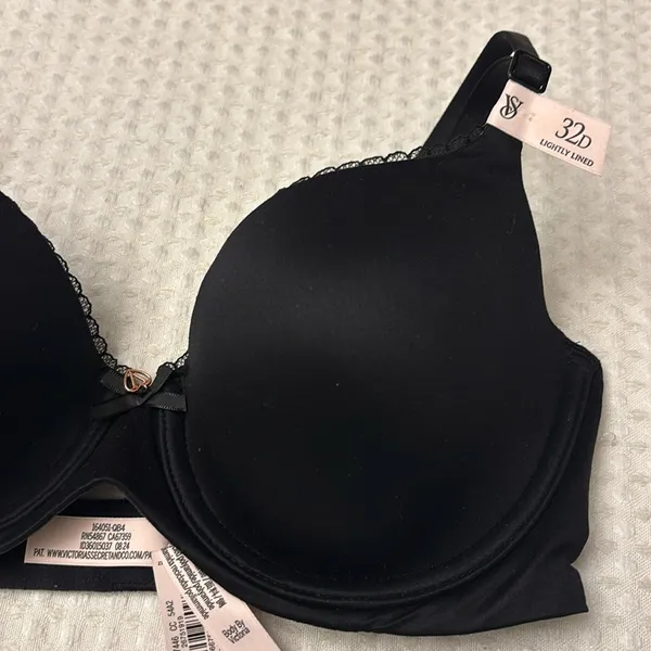 NEW! $50 VICTORIA’S SECRET 32D Lightly Lined Demi Bra BLACK Padded Underwire - Image 4