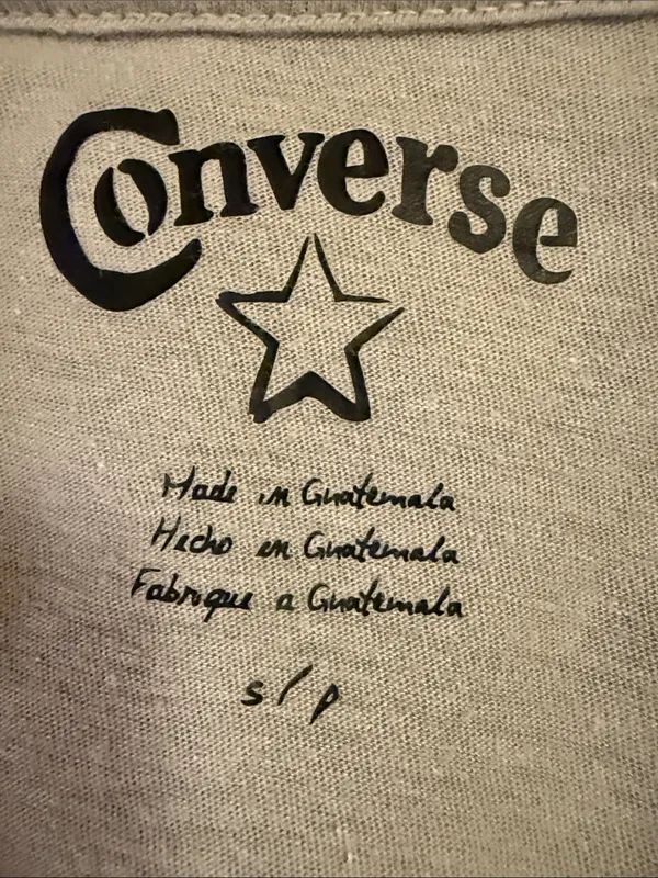Converse Gray Striped V-Neck Tee - Image 5