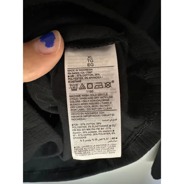 Old Navy Black Square Neck Ripped Long Sleeve‎ Size XL - Image 5