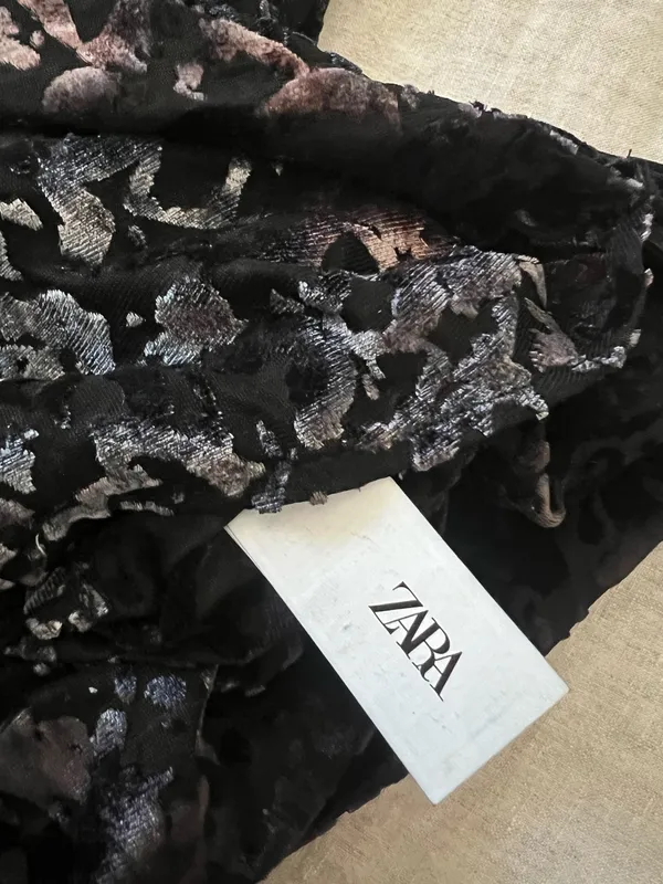 ZARA Velvet Burnout Halter Top - Image 7