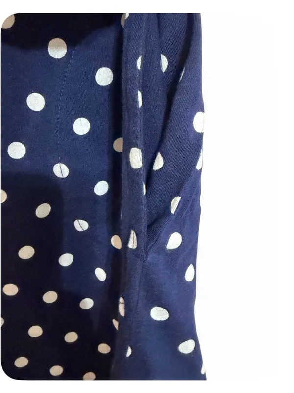 Lands End Women's Cotton Jersey Swim Cover-up Polka Dot Print Dress Size Small - Image 13
