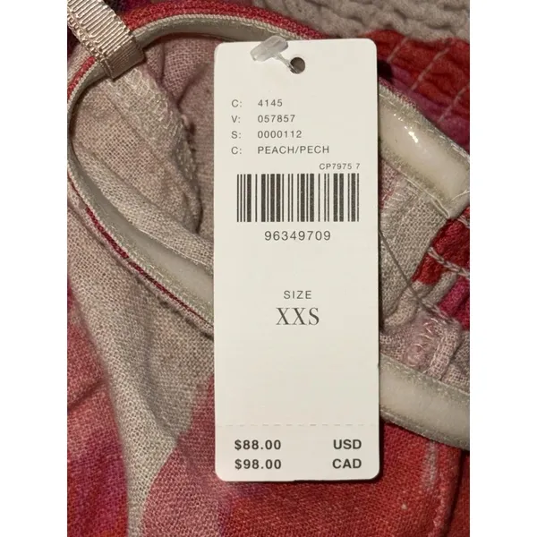 NWT Anthropologie Pink Red Floral Linen Cotton Strapless Maxi Dress Size XXS 2XS - Image 9