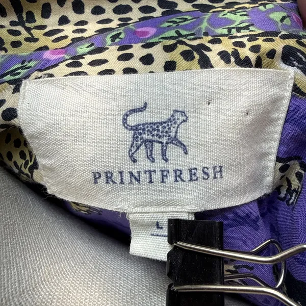 PrintFresh Long Pajama Set Size L‎ Purple Bagheera Leopard Print Organic Cotton - Image 7