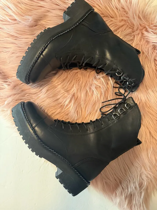 Sam Edelman Lenley Lace Up Combat Boots Black Size 6 - Image 2