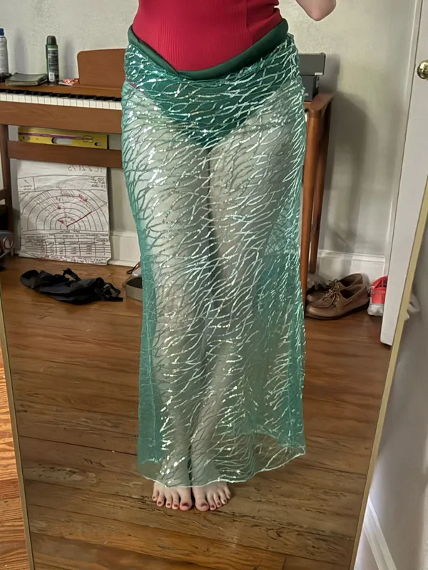SHEIN Sequin Mesh Maxi Skirt Mermaid Costume - Image 6