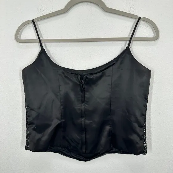 Jessica McClintock Gunne Sax Black Lace Sequin‎ Corset Top Strappy Evening Glam - Image 4