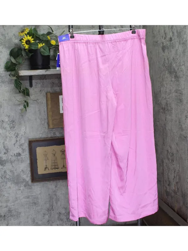 NWT Joylab Elastic Waist Satin Tear Away Track Drawstring Pants Neon Pink 2XL - Image 3