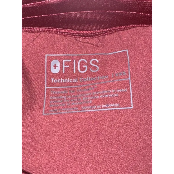 FIGS High Waisted Zamora Scrub Pants Burgundy XXS‎ Technical Collection Jogger - Image 6