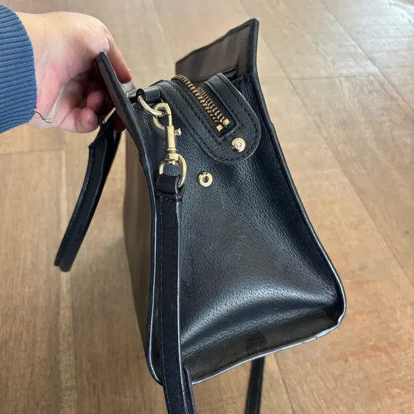 kate spade black leather handbag purse bag - Image 6