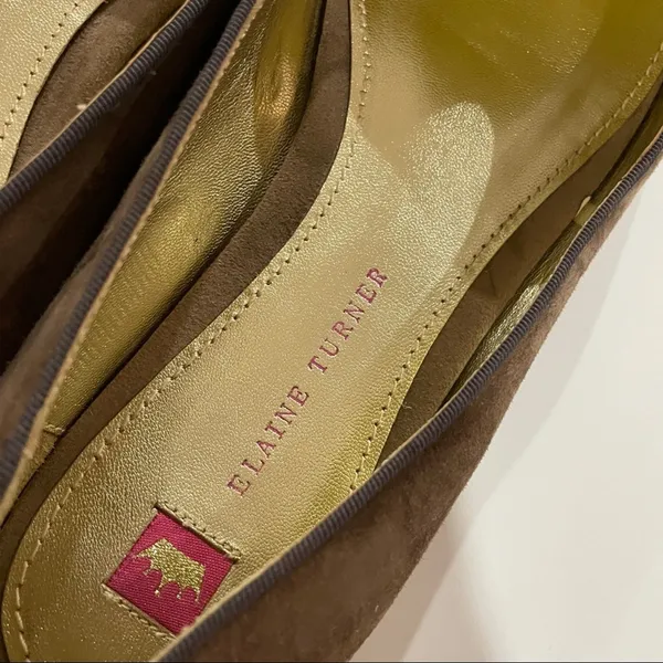 Elaine Turner Brown Leather Studded Flat Loafers‎ Size 10 - Image 6