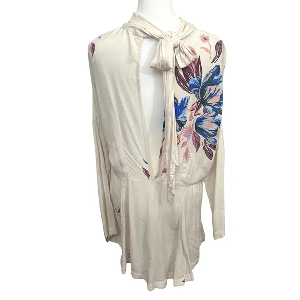 NWT Free People Floral Mini Coastal Cowgirl Dress Small Boho-Chic Coquette Gauzy - Image 6