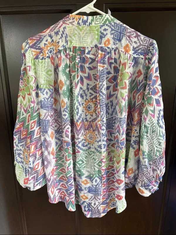 EUC Anthropologie Maeve Bryn Batwing Button Down Top Size Small - Image 8