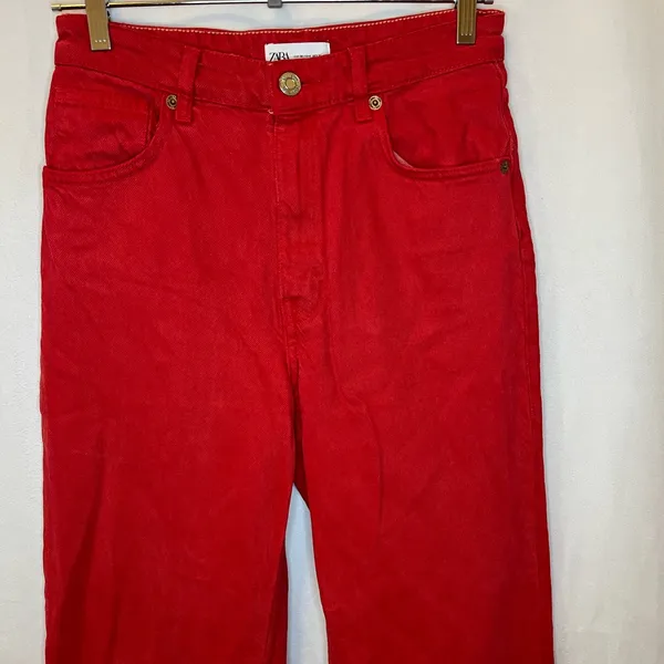 Zara Red Straight Leg Women’s Jeans - Image 3