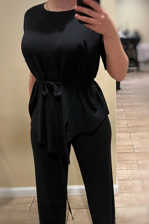 Two Piece Knitted Set Knitted Pants Knitted Top Flare Pants Wide Leg Pants High Waisted High Rise Adjustable Waist - Image 5