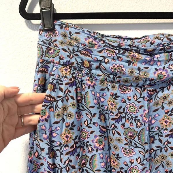 Boden Size-8/UK-12 Blue Ruched Waistband‎ Shorts Dusty Oriental Meadow - Image 12
